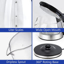 Electric Kettle Water Boiler, 1.8L Electric Tea Kettle, Wide Opening Hot Water Boiler With LED Light, Auto Shut-Off & Boil Dry Protection, Glass Black