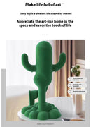 Funny Human-shaped Cactus Flocking Crafts Ornaments